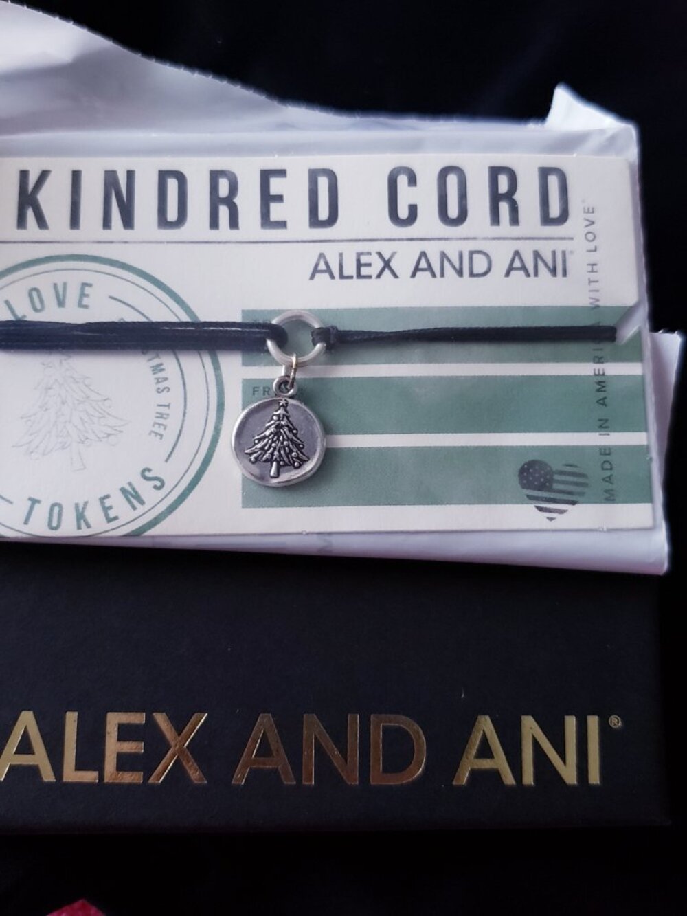 NWT Alex and Ani Kindred Cord Christmas Tree Bracelet 521